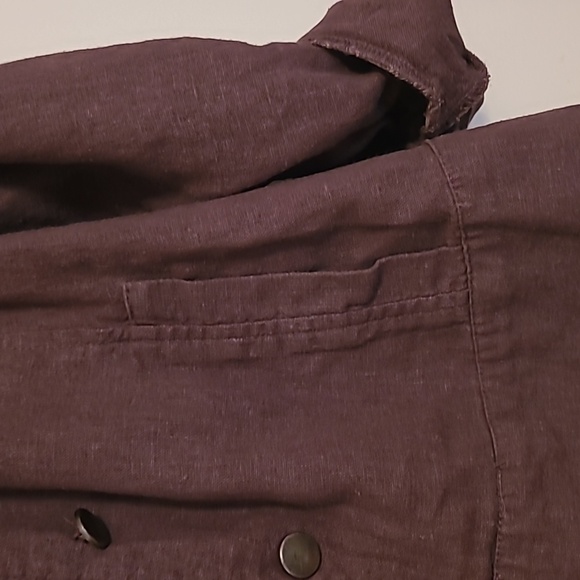 Maurices dark brown ruffled & button accent, rolled cuff, open jacket Sz  M - Picture 3 of 8